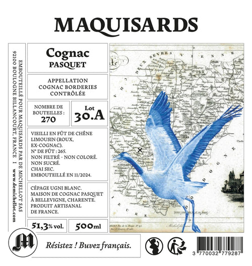 Cuvée n°4 Maquisards - Cognac Borderies J - L Pasquet - Maquisards