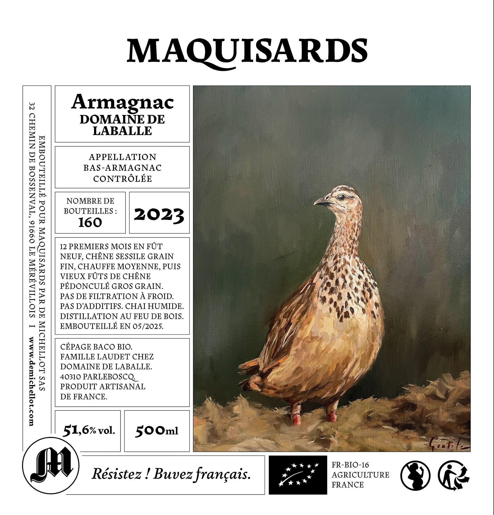 Cuvée n°6 Maquisards - Bas - Armagnac BIO Laballe - Maquisards