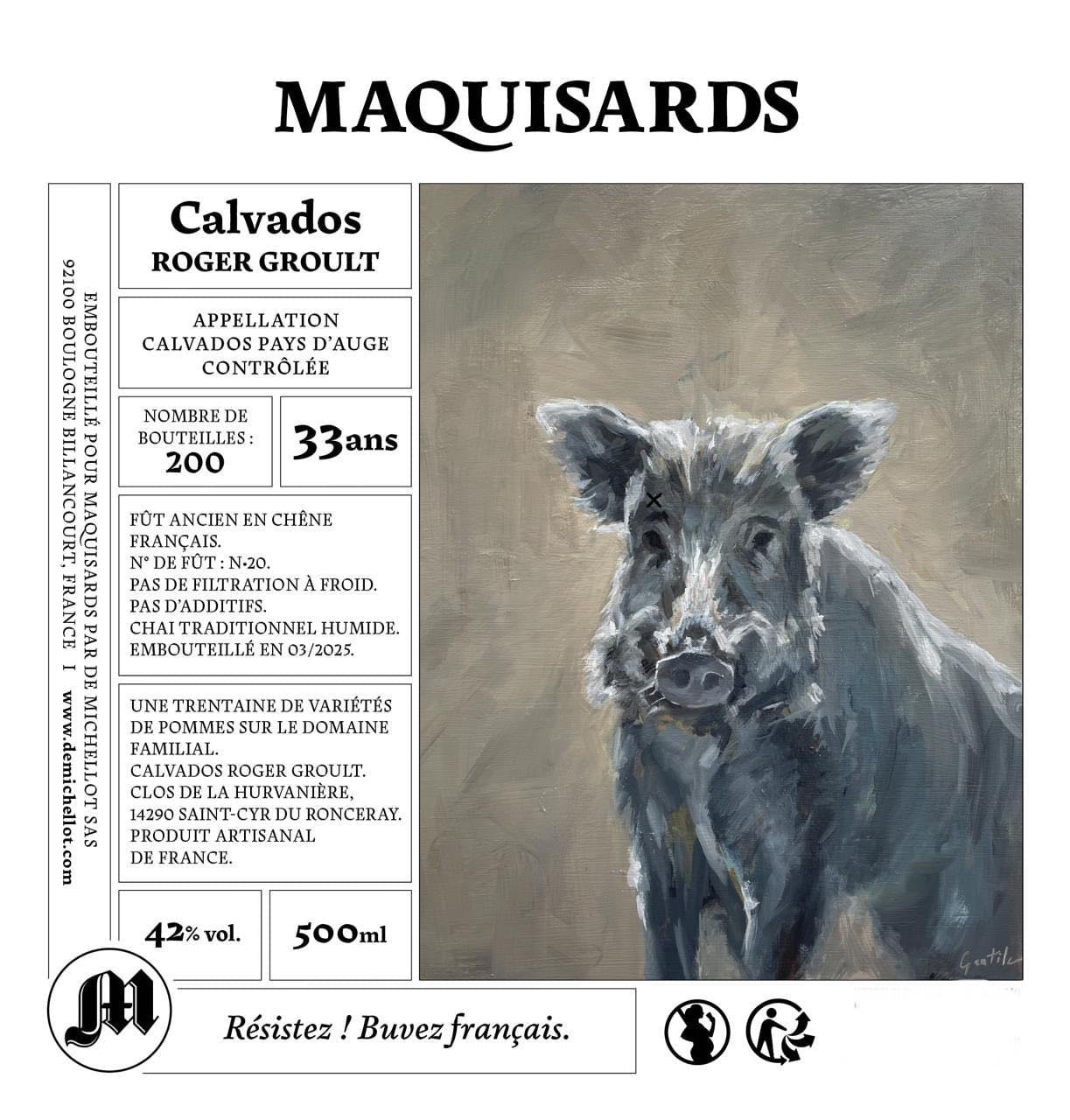 Cuvée n°8 Maquisards - Calvados AOC Roger Groult 33ans - Maquisards